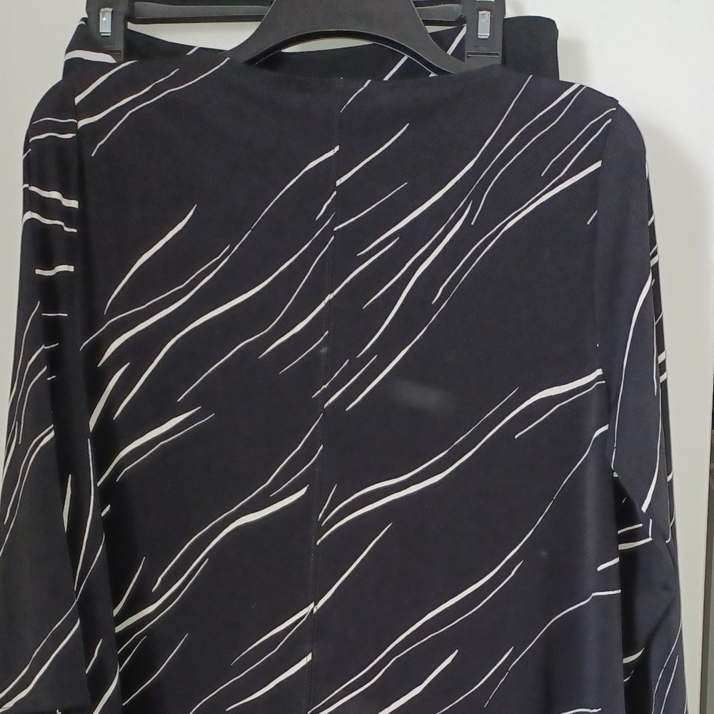 Alfani Printed Asymmetrical Swing Knit Set - Top Sz PL & Wide Leg Pants Sz L